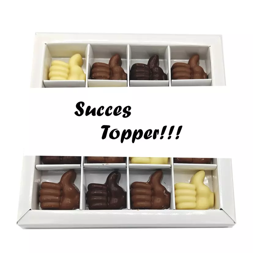 chocolade duimpjes, like duim, chocolade met een logo