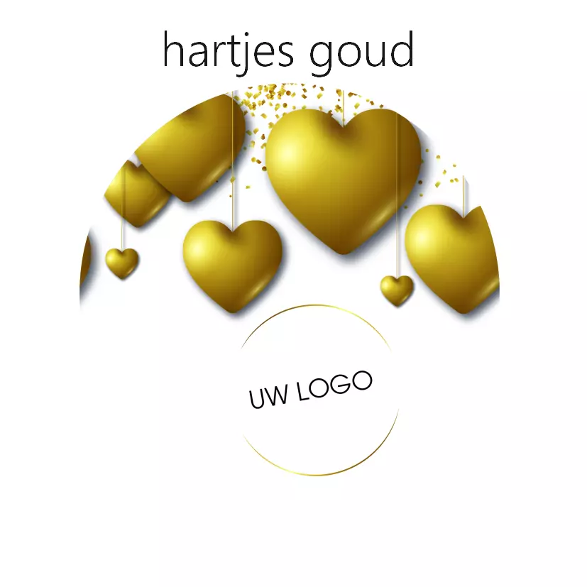 Valentijn_gouden_harten Bio snoepbeker 100 gram hartjes