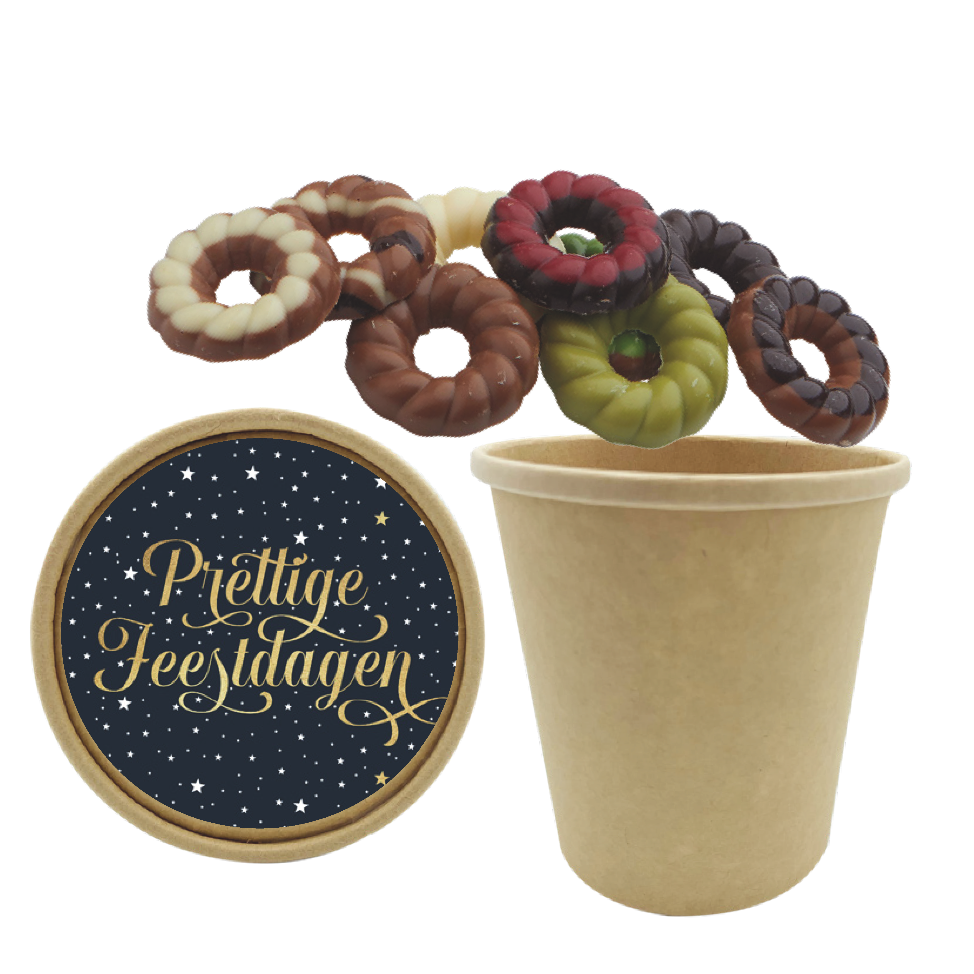 biobeker met chocolade kerstkransjes