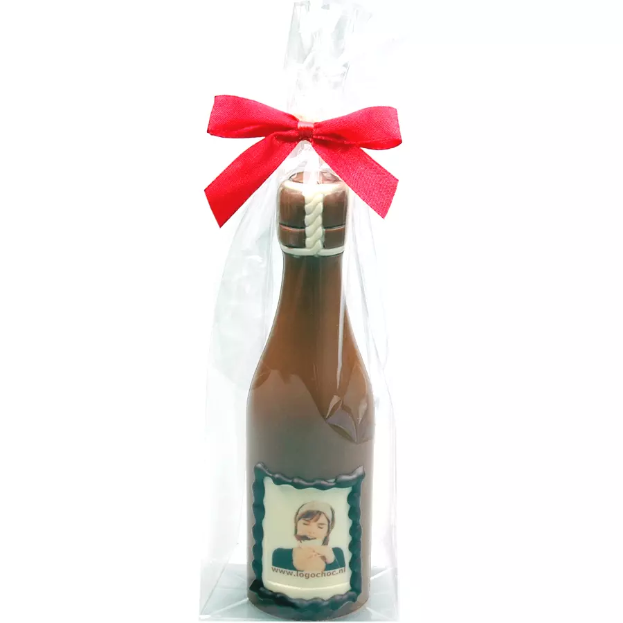 Champagnefles 17 cm met logo