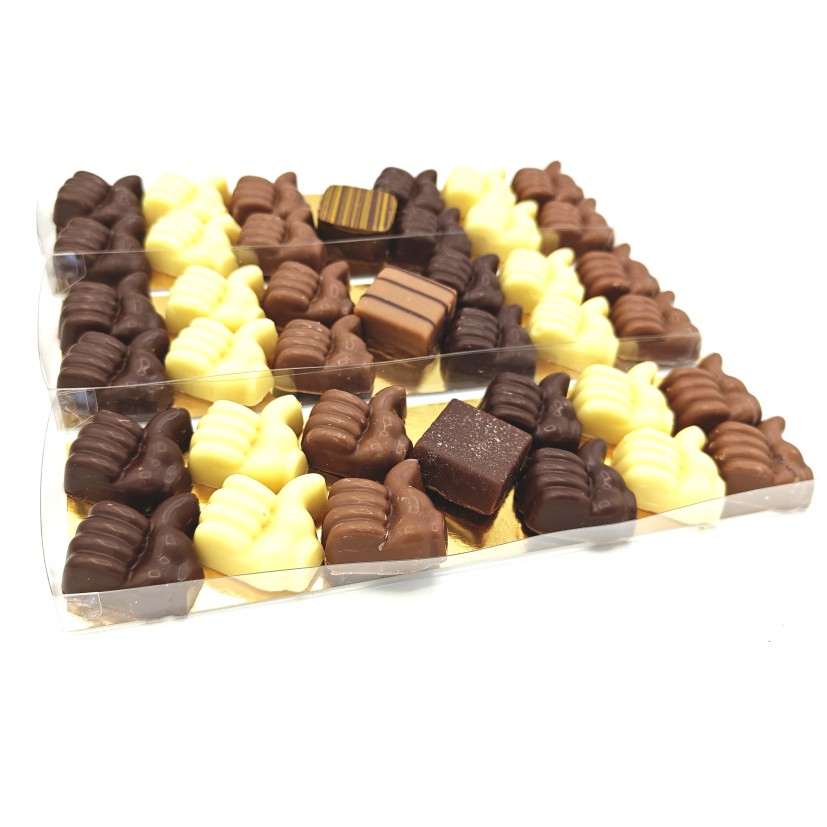 Chocolade duimpjes, duimpje omhoog