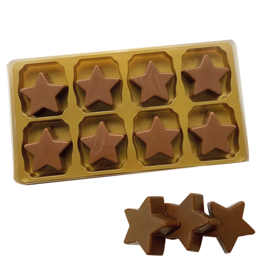 chocolade sterren, sterretjes, sterretjes met logo