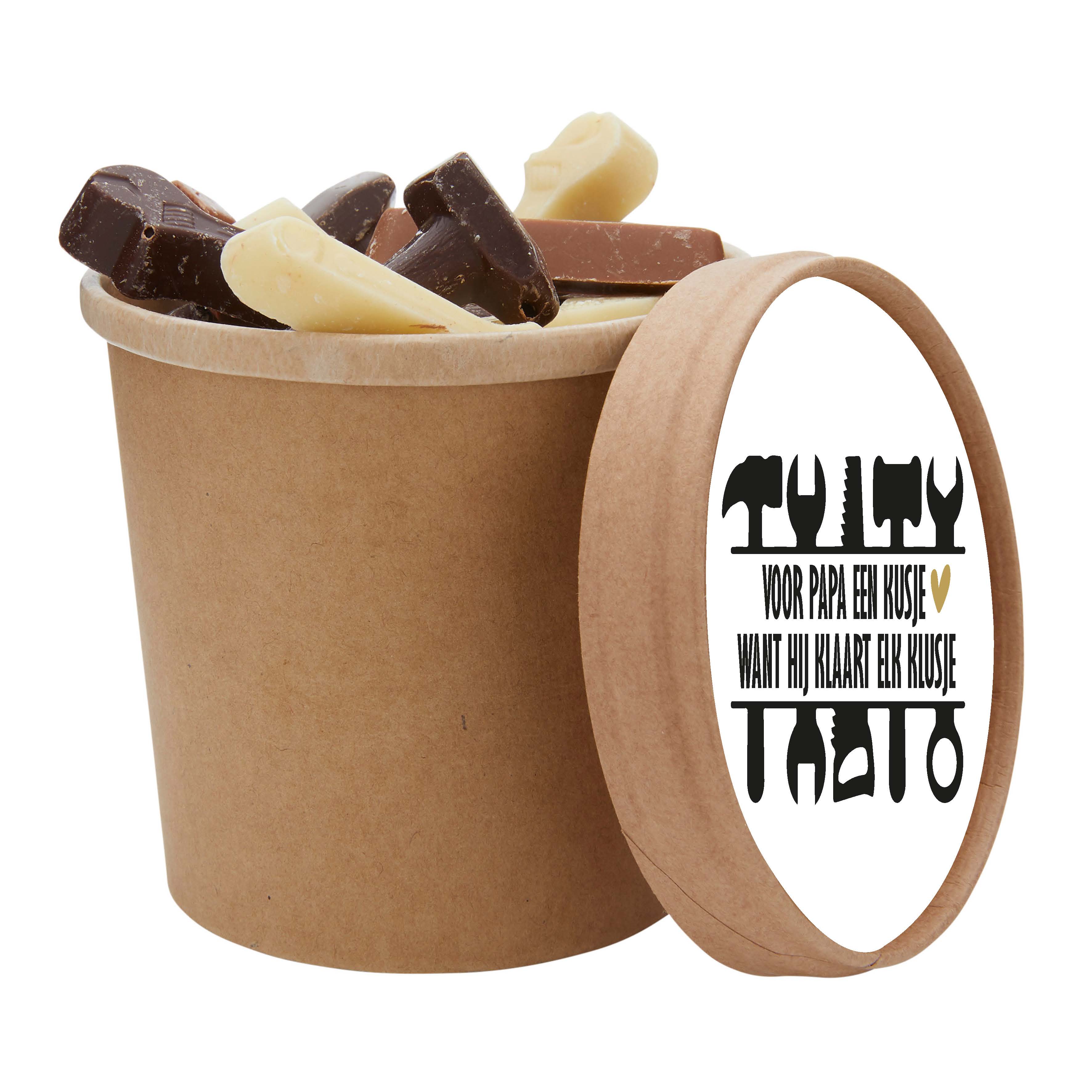 Bio snoepbeker XXL gereedschap chocolade gereedschap met logo, biobeker