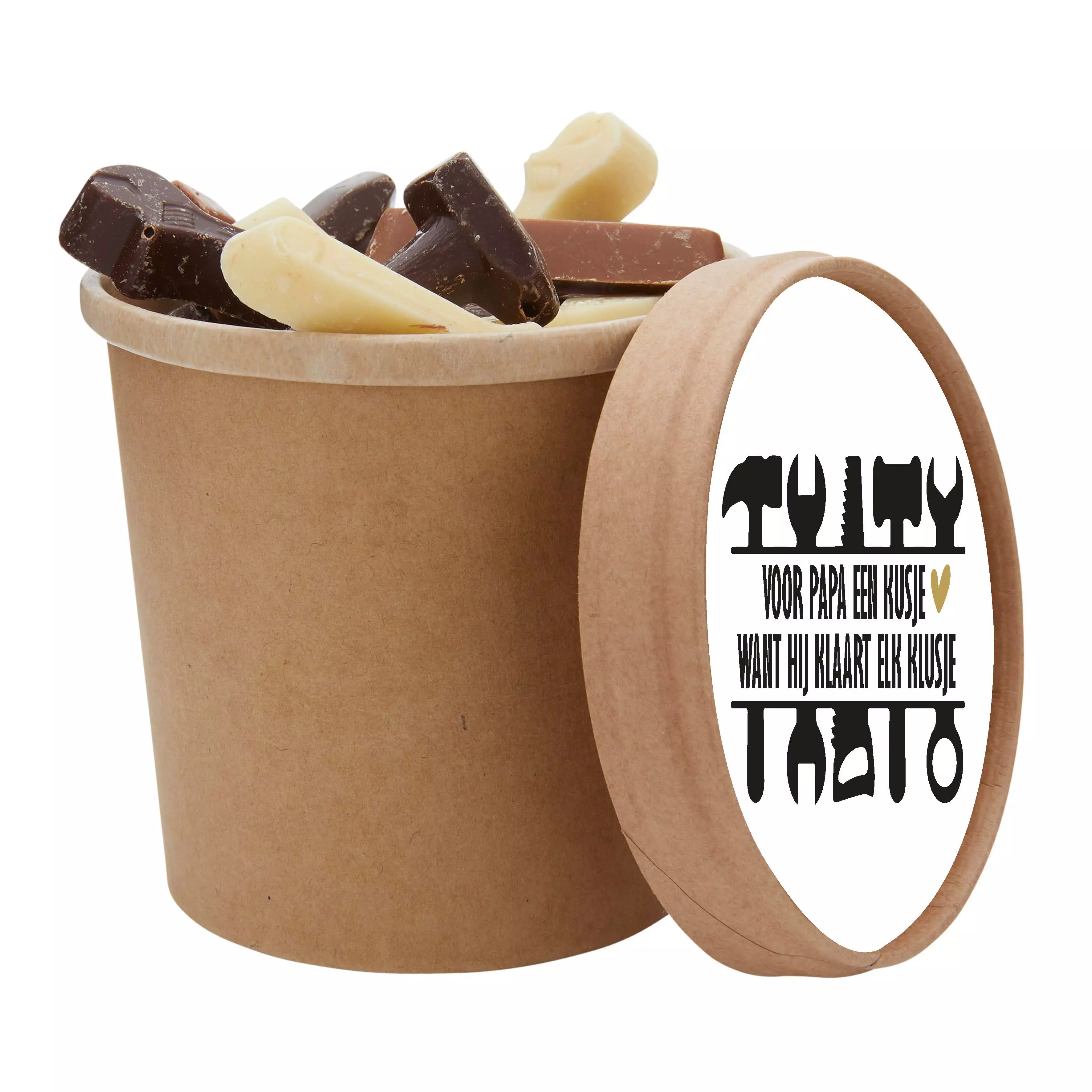 Bio snoepbeker XXL gereedschap chocolade gereedschap met logo, biobeker