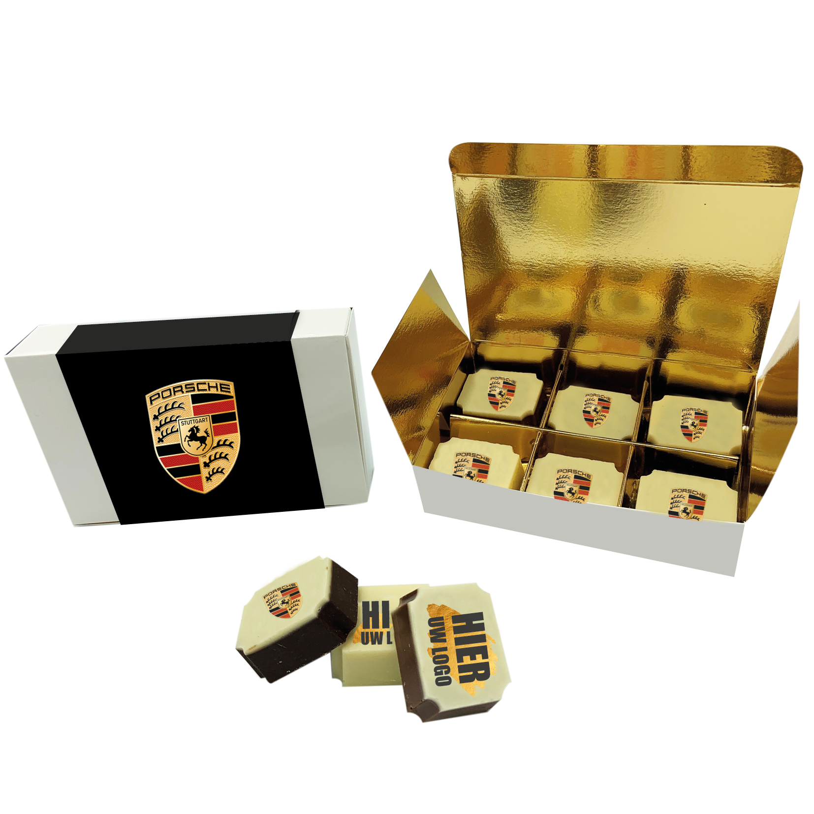 vip doosje, chocolade met een logo