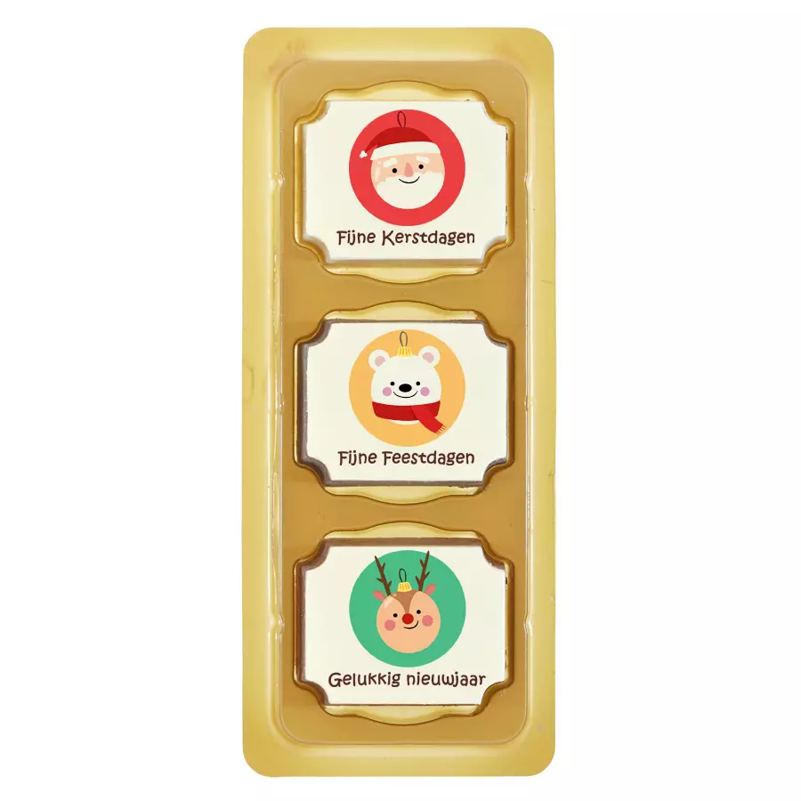 3 Kerstbonbons in een blisterdoosje