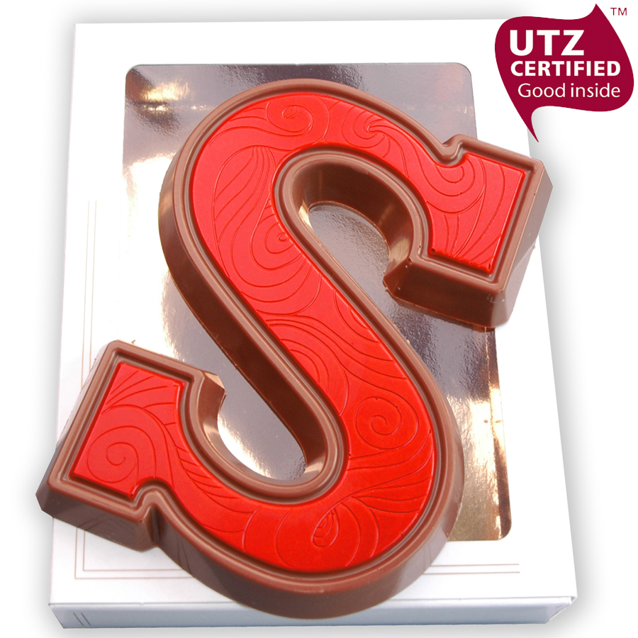 Chocoladeletter S doublet rood