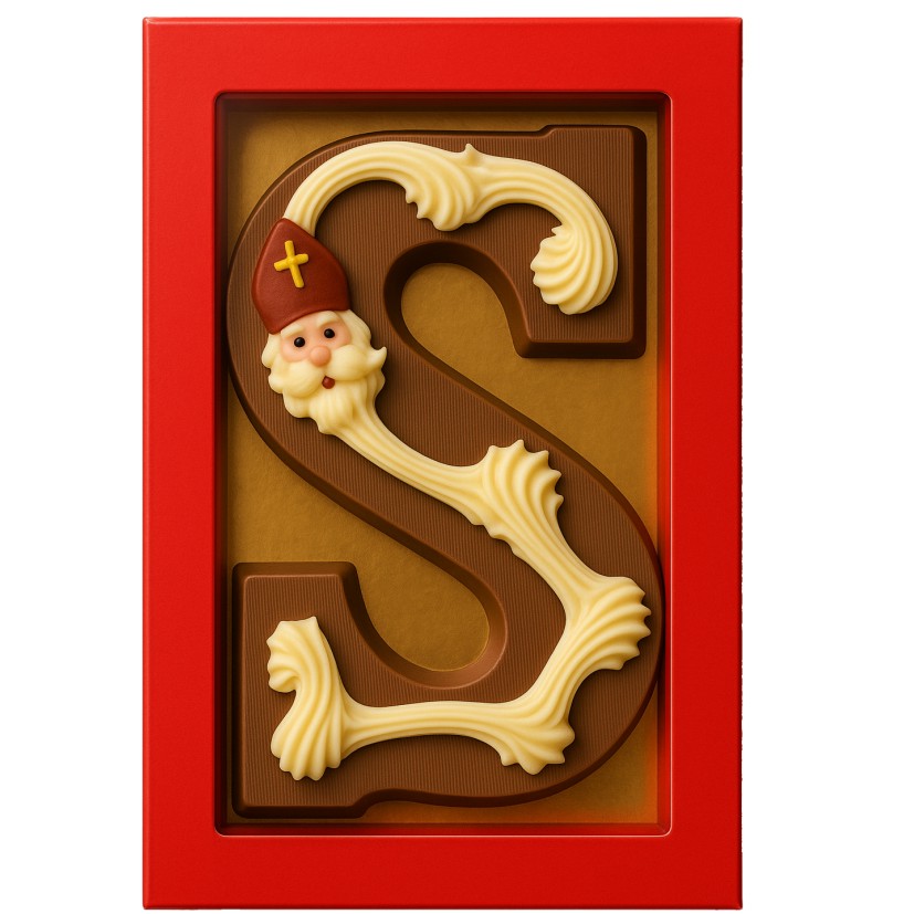 Letter S luxe gedecoreerd 200 gram 