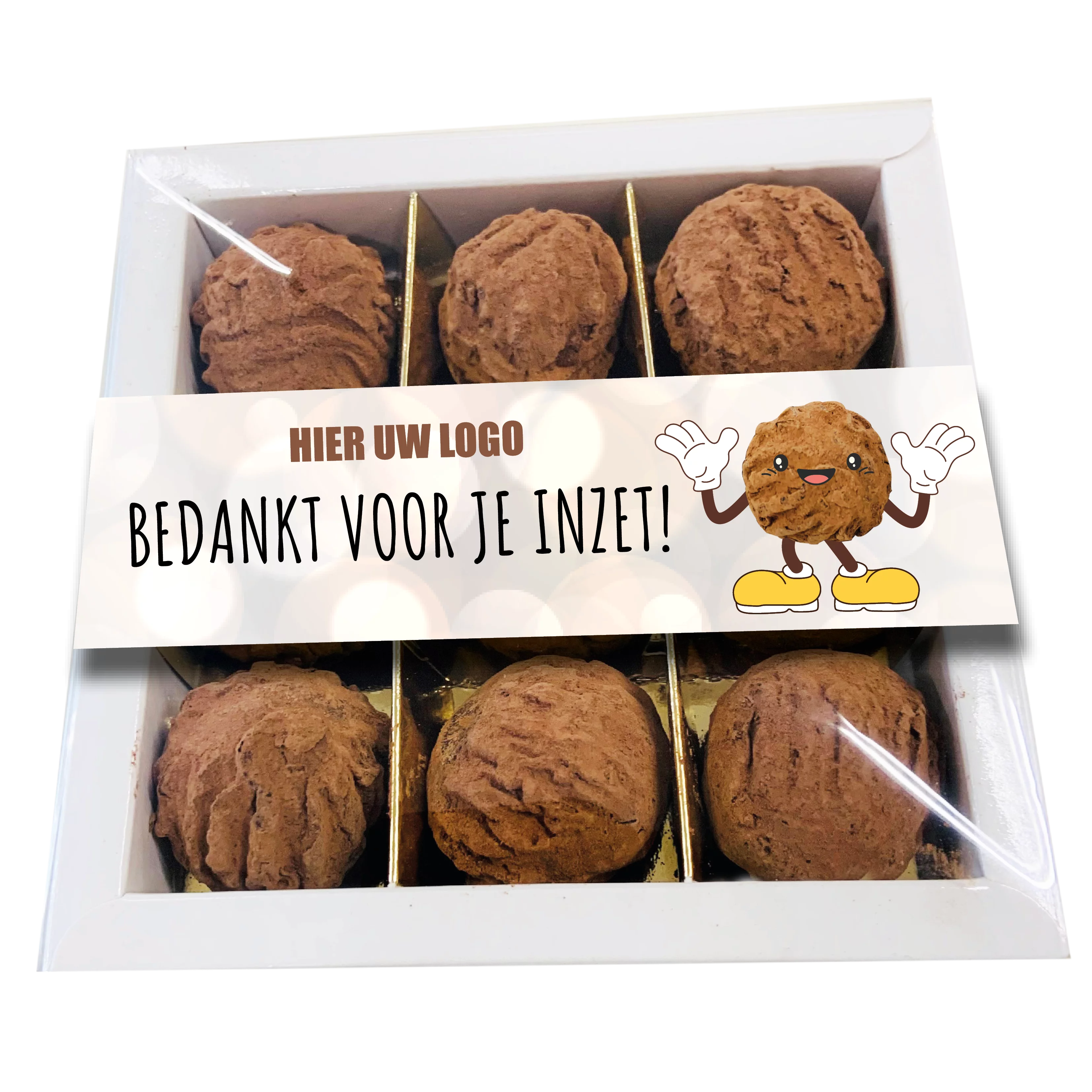 Truffel chocolade met een logo