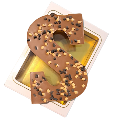 Letter S gedecoreerd 200 gram [Cookie & Fudge]