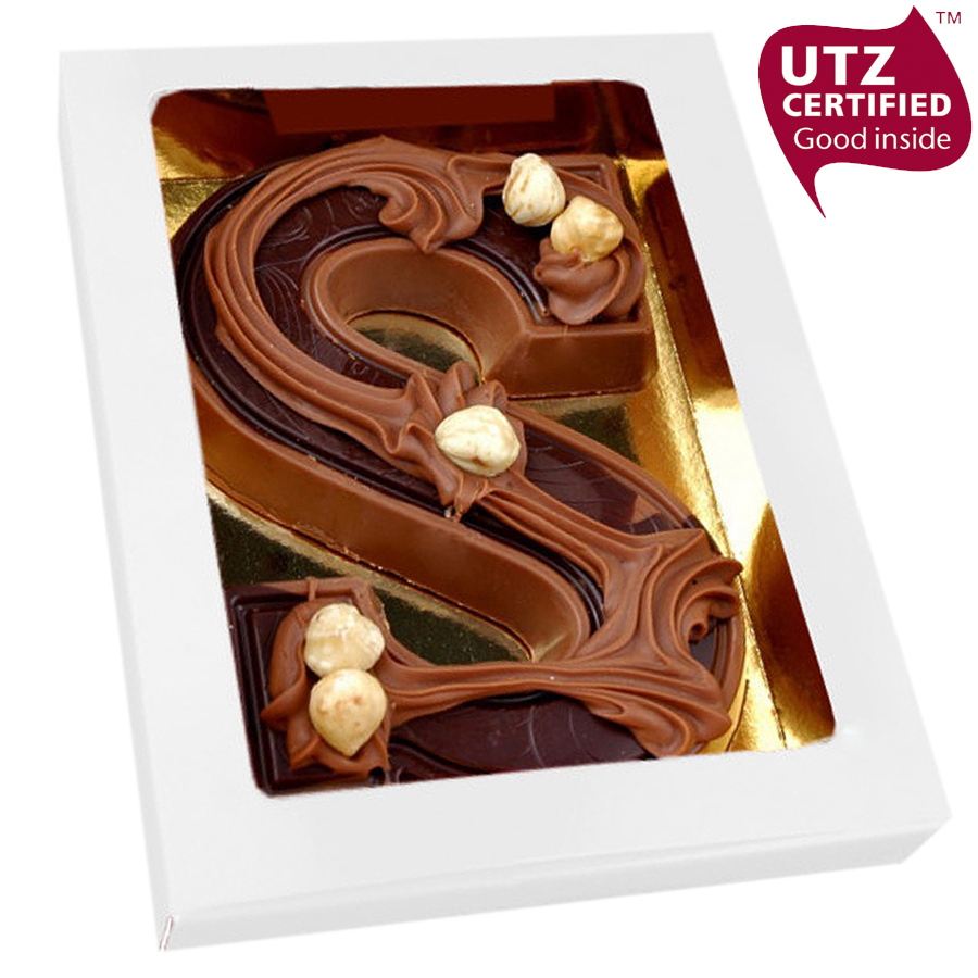 Chocoladeletter S doublet gedecoreerd