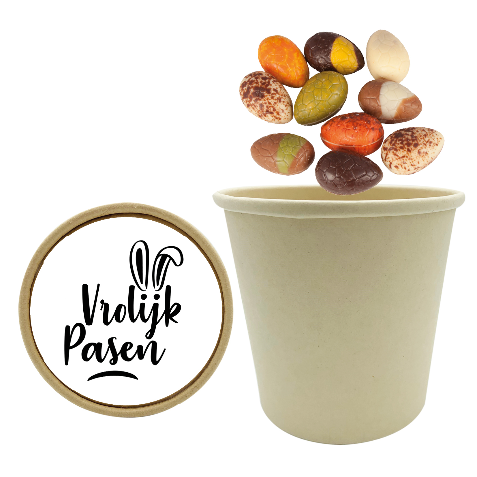 Paas chocolade, paas eieren, praline, paas chocolade met een logo, Pasen, biologisch