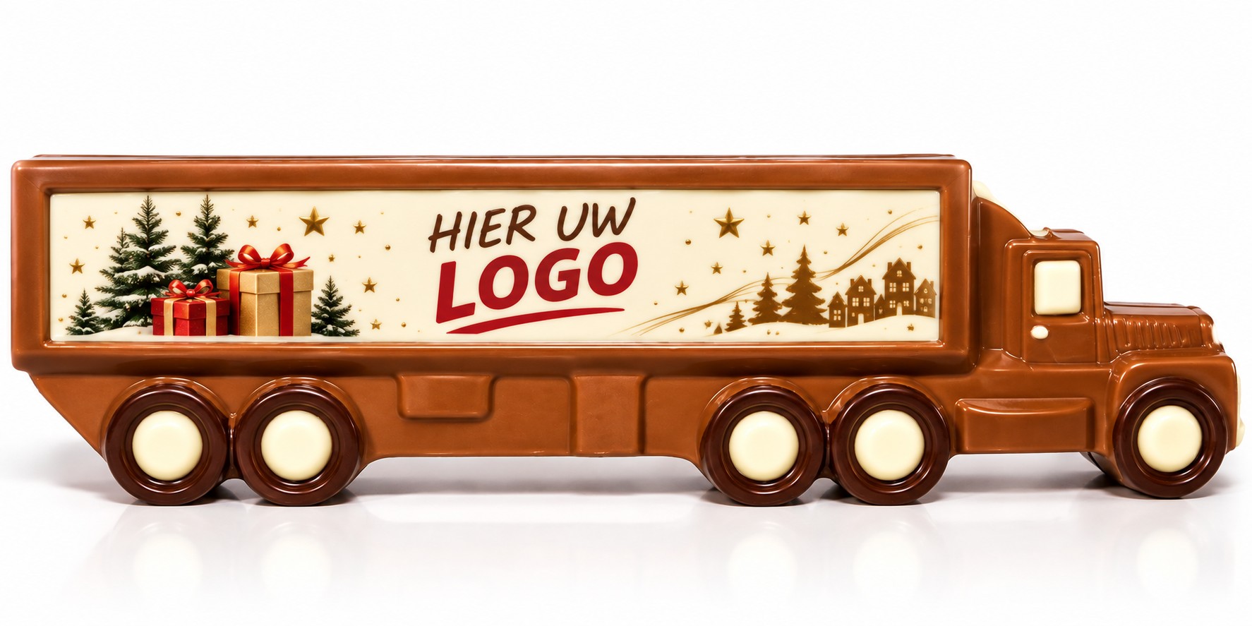 Chocolade vrachtwagen met logo