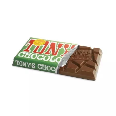 Tony's Chocolonely Melk-hazelnoot reep, 180 gram
