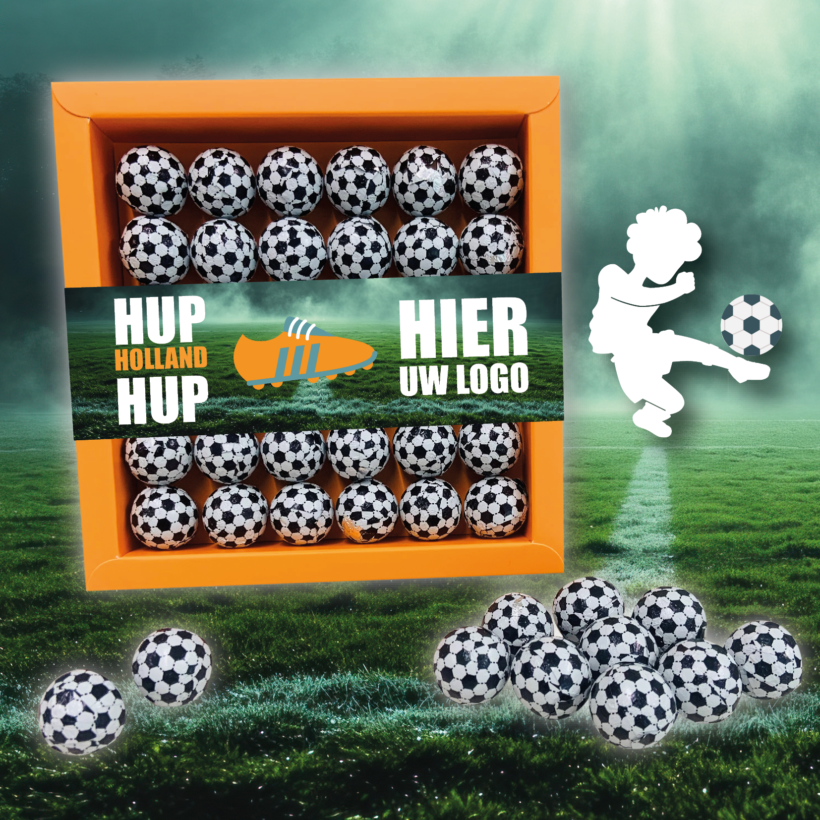 chocolade voetballetjes in doosje