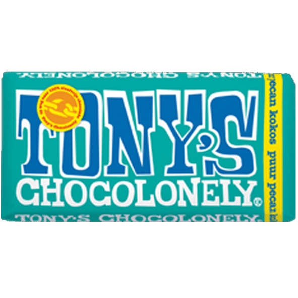 Tony's Chocolonely Puur-Pecan-Kokos reep, 180 gram