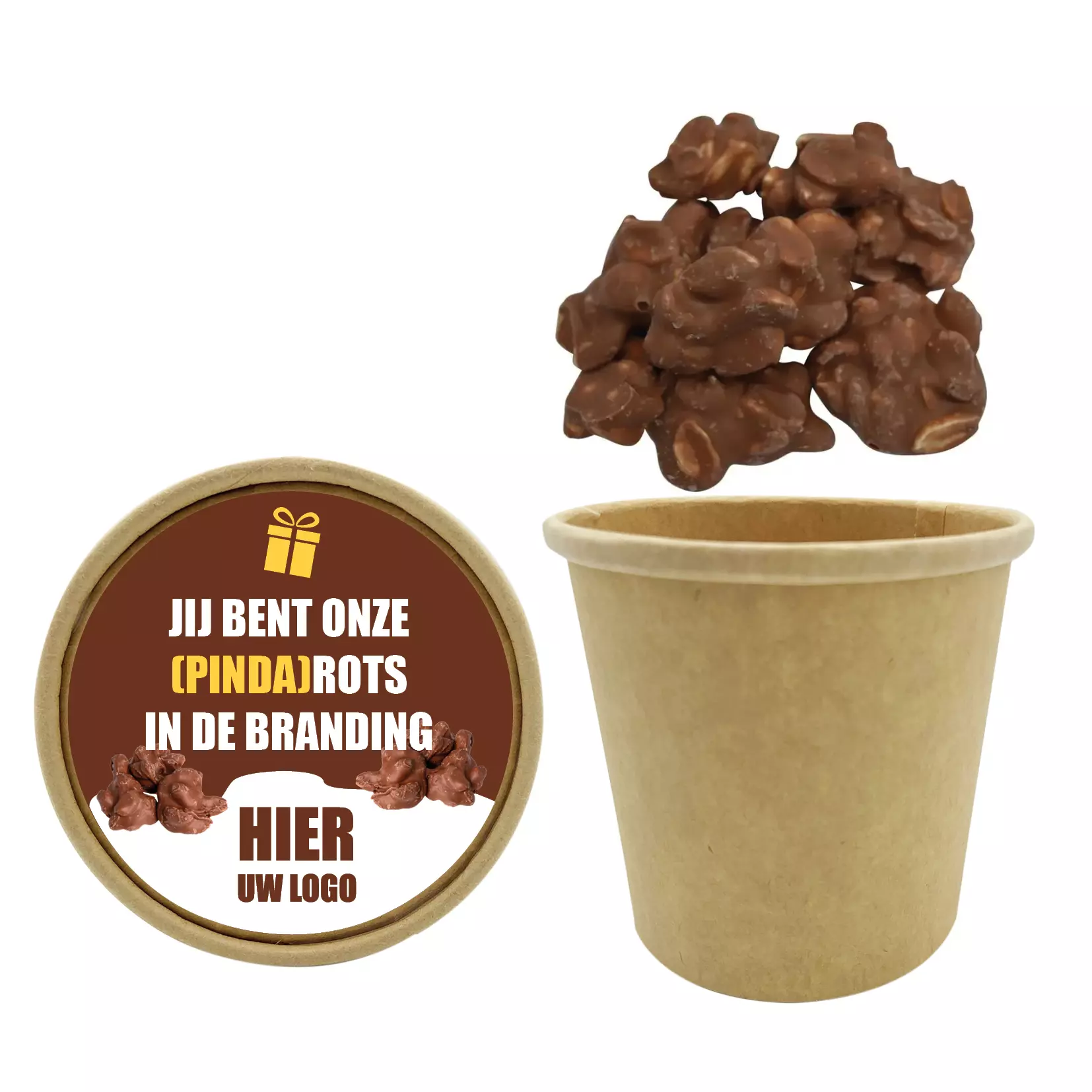 Chocolade, bio beker, rotsjes, biologisch, pindarotsjes