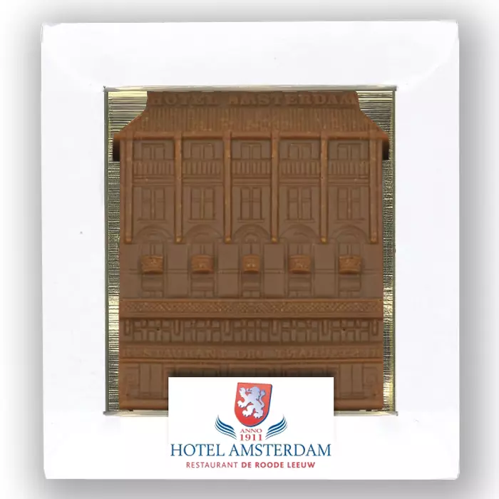 Hotel Amsterdam chocoladetablet 10 x 10 cm