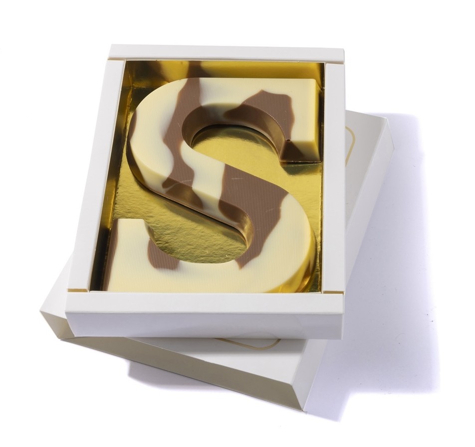 Chocoladeletter S marmer 150 gram