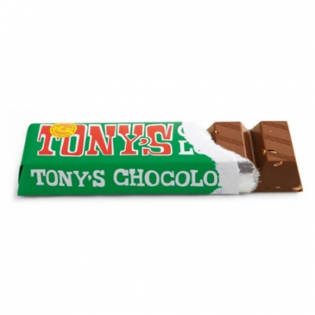Tony's Chocolonely Melk-hazelnoot reep, 47 gram