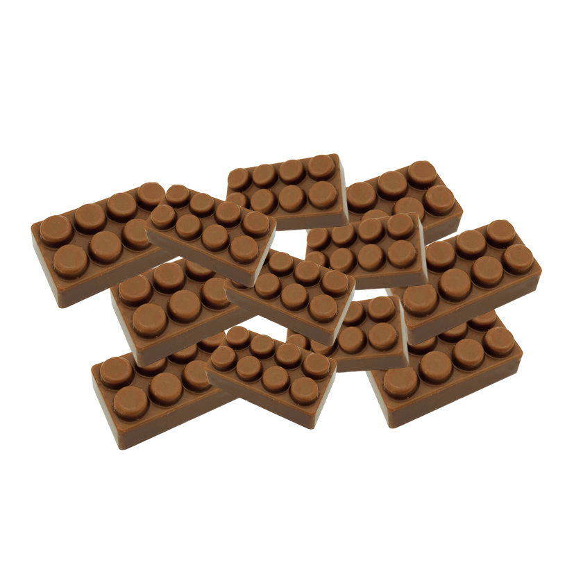 Doosje met 10 chocolade bouwblokjes inclusief banderol