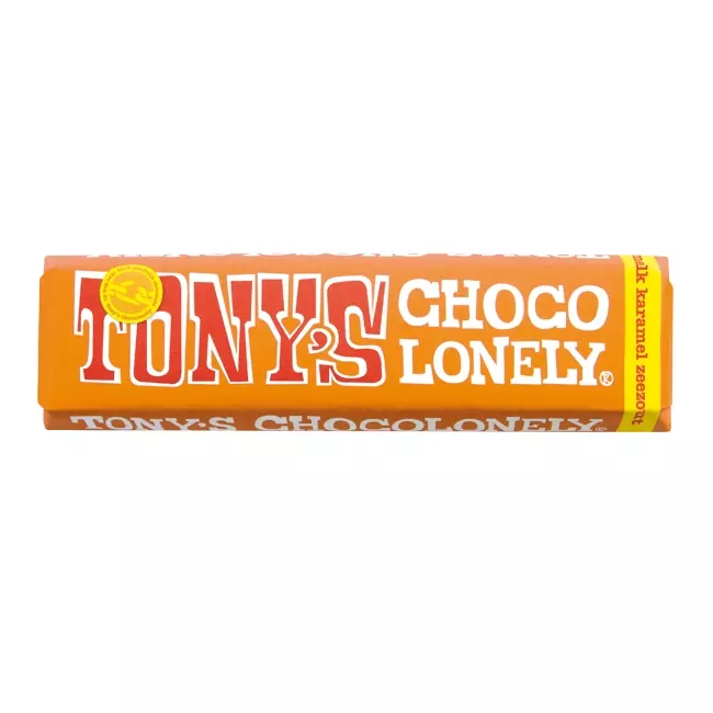 Tony's Chocolonely Melk-Karamel Zeezout, 47 gram