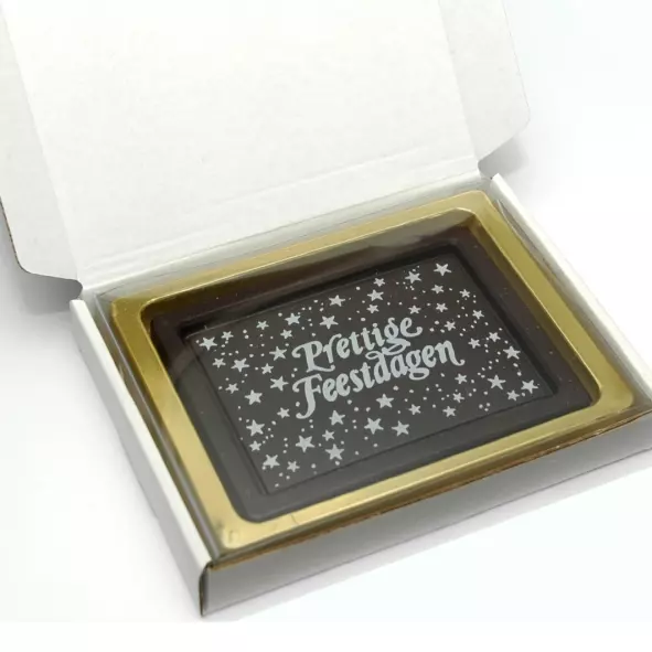 Chocolade wenskaart in verzendverpakking