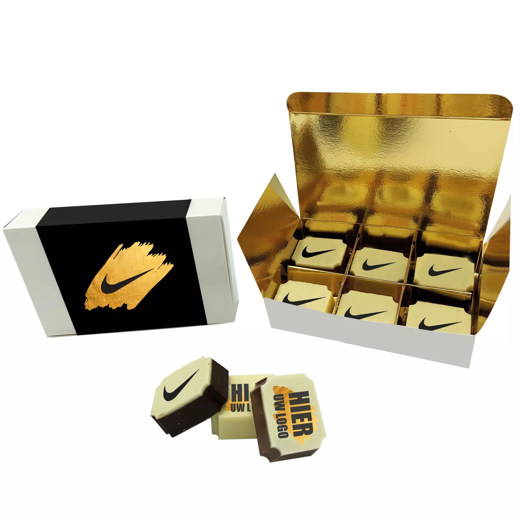 vip doosje, chocolade met een logo