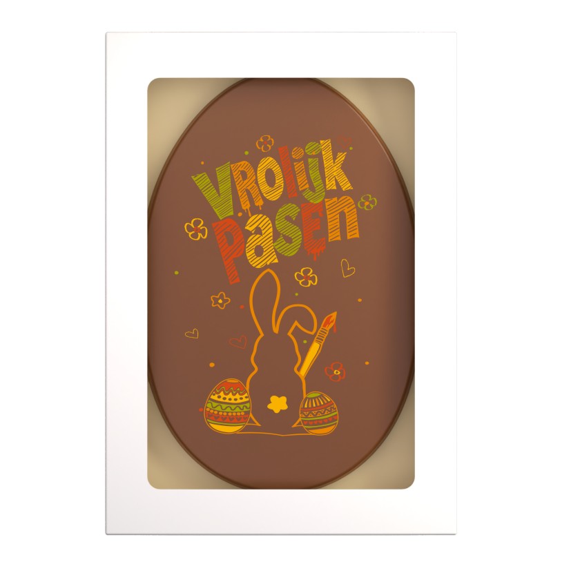 Chocolade paaseitablet bedrukt