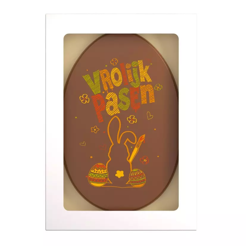 Chocolade paaseitablet bedrukt