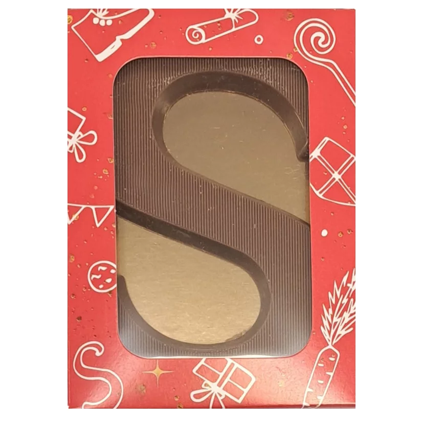 Chocoladeletter S 75 gram - inclusief banderol