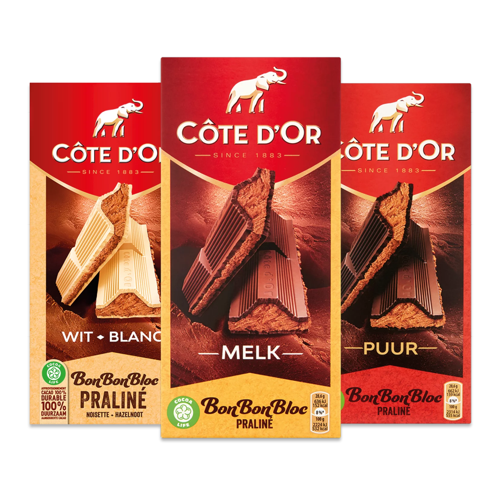 Côte d'Or Chocolade Reep BONBONBLOC 200 gram met bedrukte banderol cote dor chocolade reep, chocolade met een logo