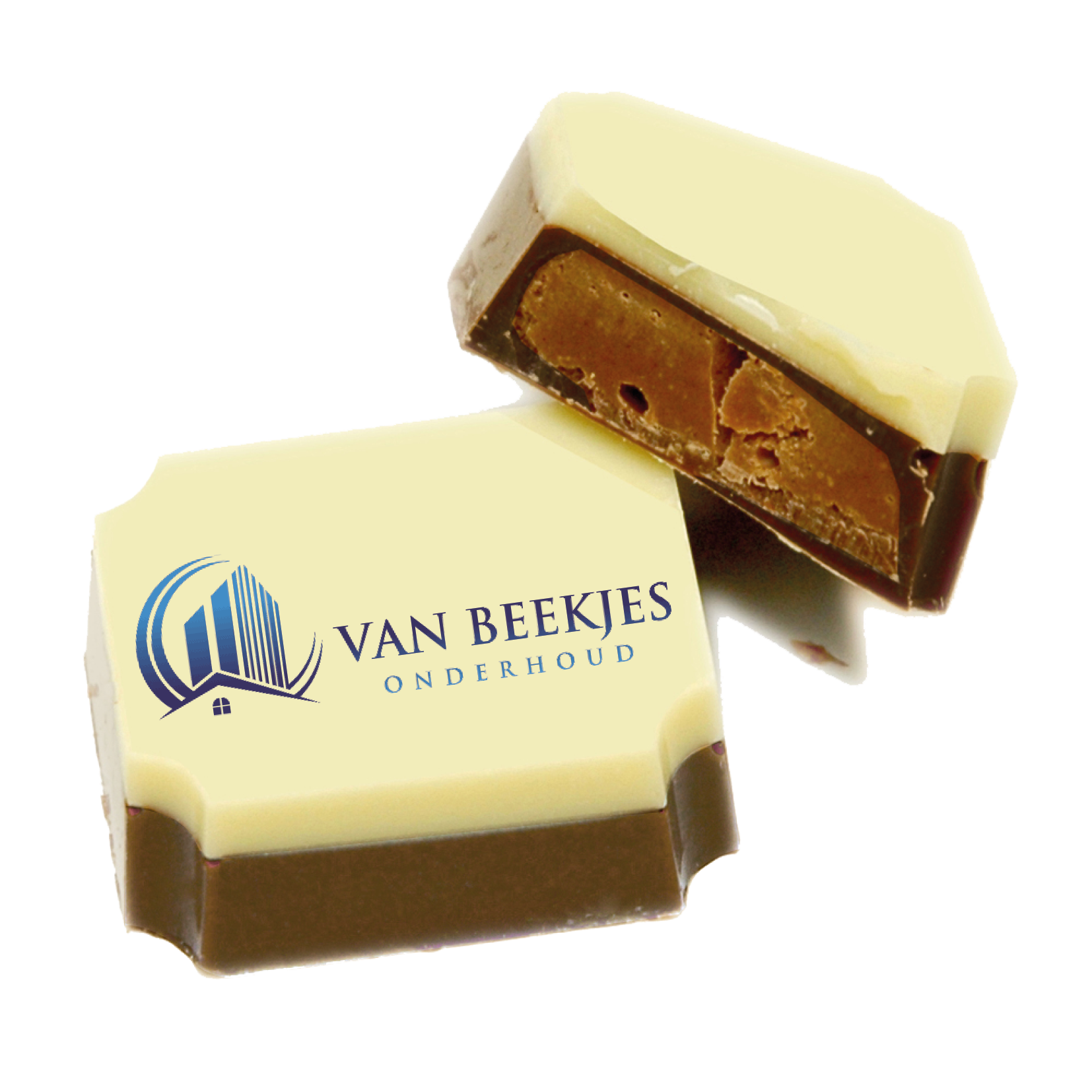 Logobonbons rechthoek chocolade met een logo, logobonbons