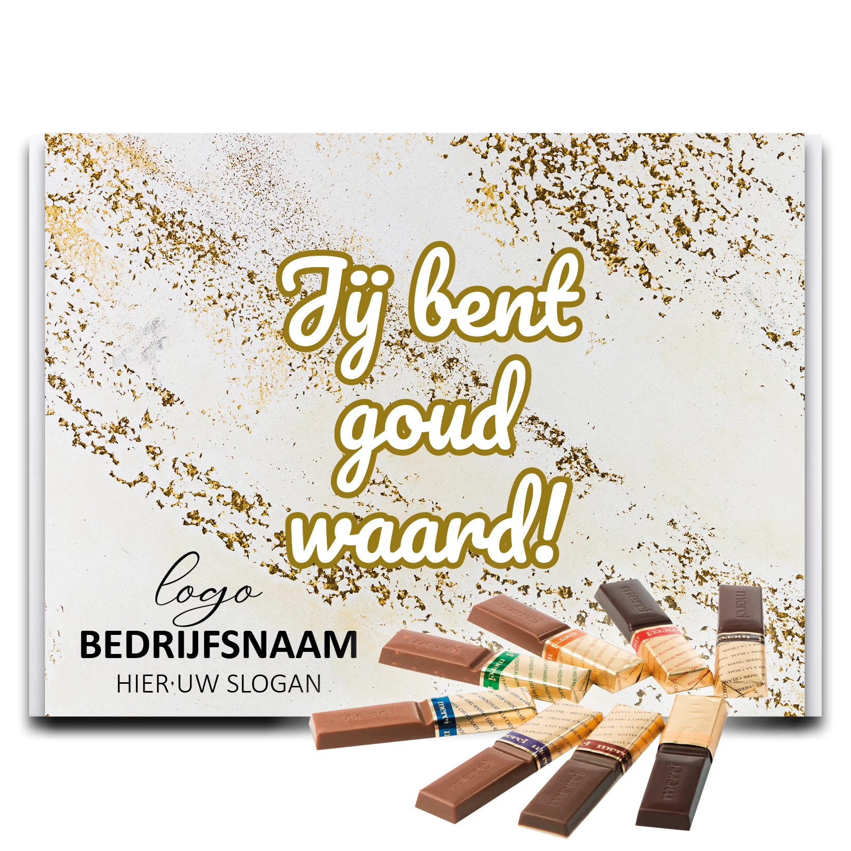 merci chocolade met eigen verpakking, chocolade met een logo