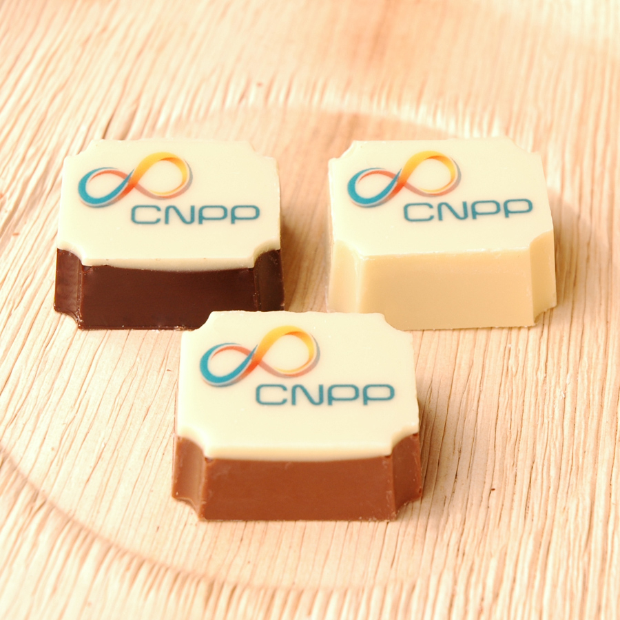 logobonbons, logochocolade, logo chocolade Logobonbons rechthoek