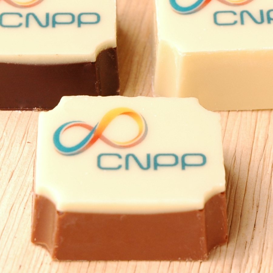logobonbons, logochocolade, logo chocolade Logobonbons rechthoek