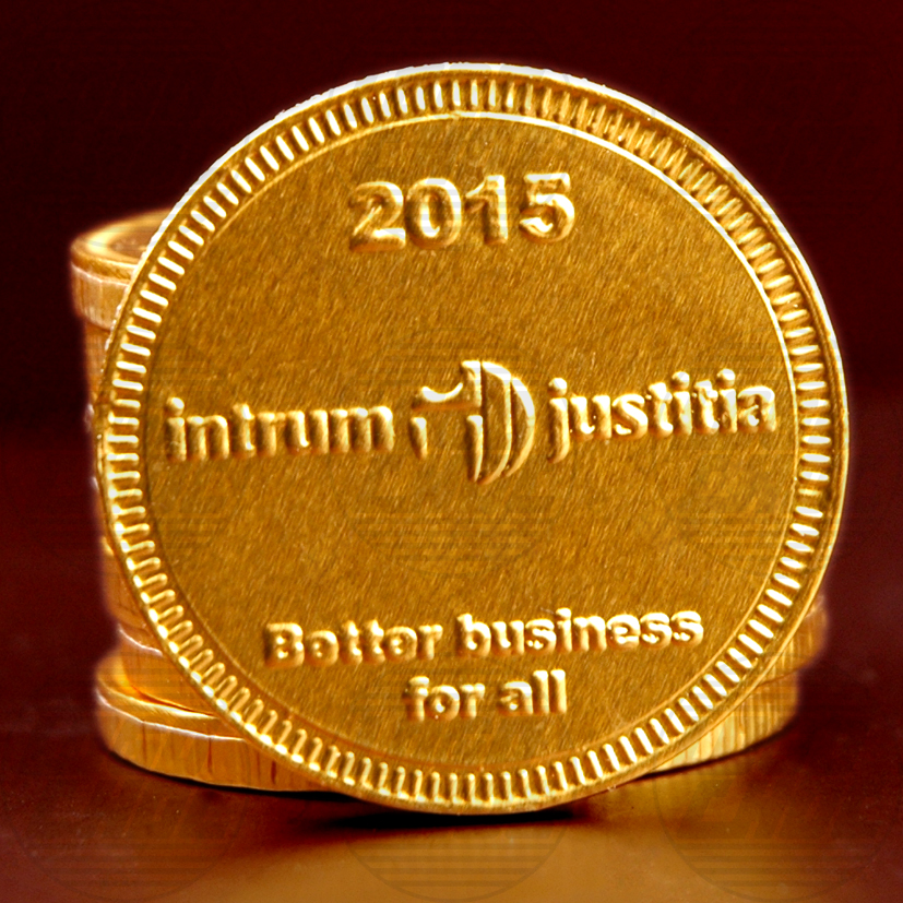 Chocolade munt 38 mm met logo Chocolade munt 3,8 cm met logo