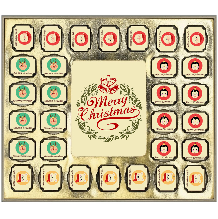 30 Kerstbonbons en tablet in geschenkdoos