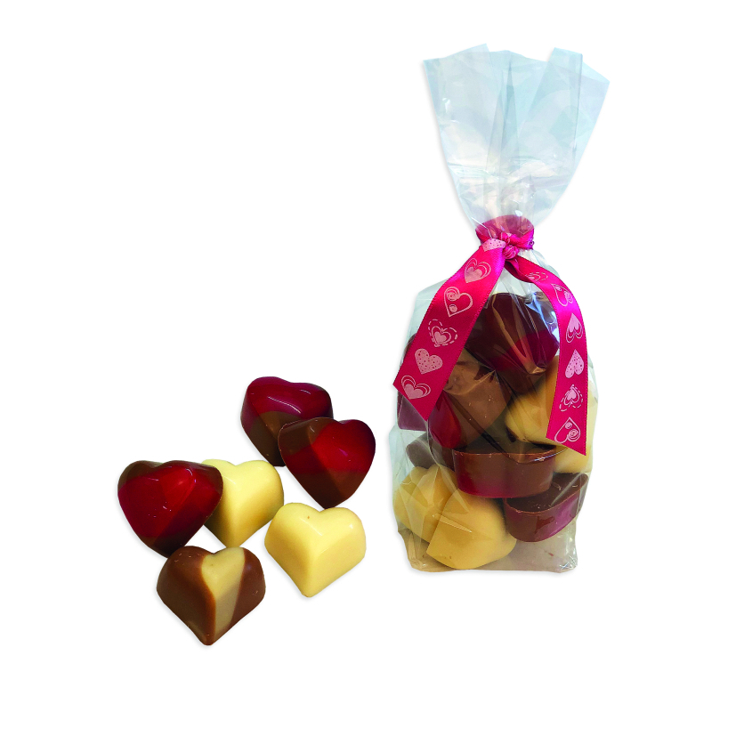 zakje met room hartjes bonbons