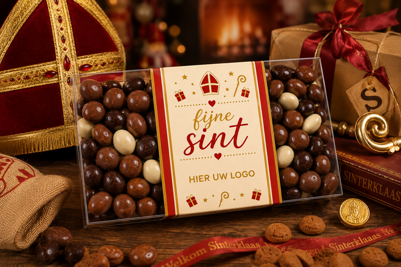 Luxe Geschenkdoosje met 125 gram chocolade pepernoten