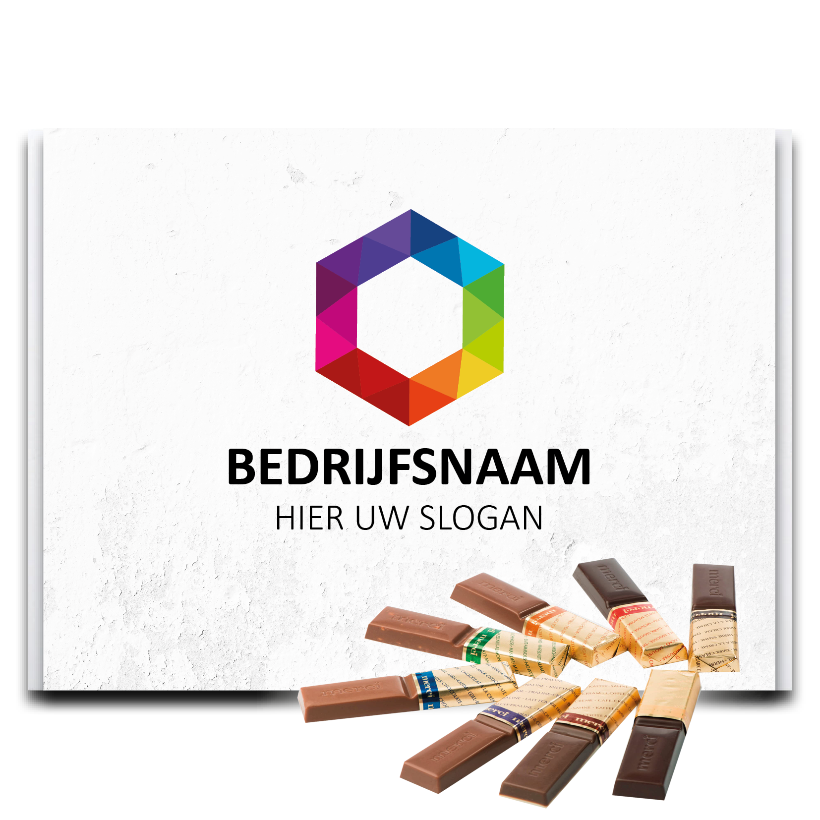 merci met eigen wikkel, chocolade met een logo