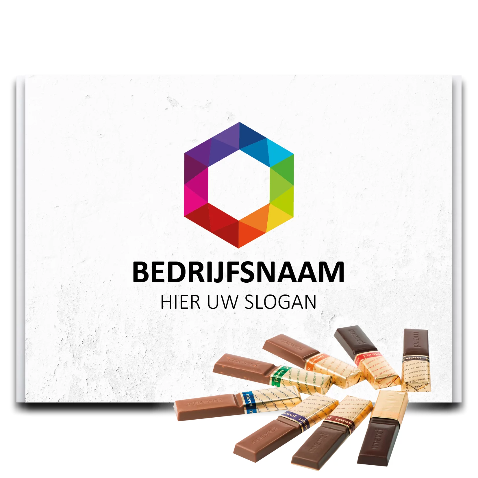 merci met eigen wikkel, chocolade met een logo