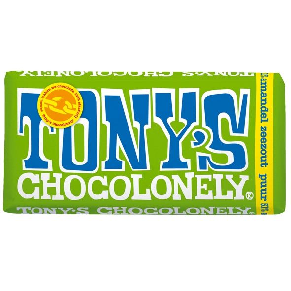 Tony's Chocolonely Puur-Amandel-Zeezout 180 gram