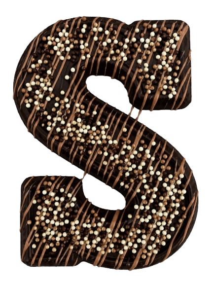 Luxe gedecoreerde letter S, Puur met slagroomvulling Bueno
