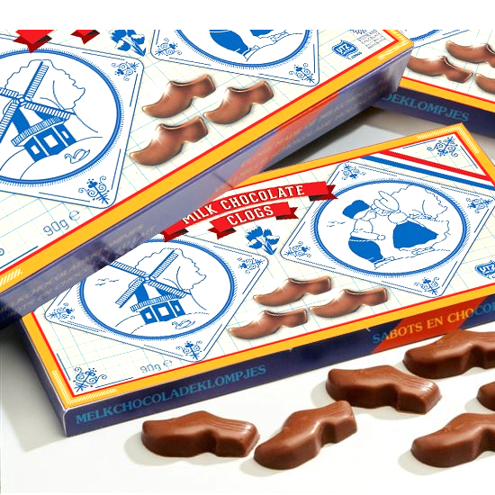 Chocolade klompjes in Delftblauwe geschenkdoos