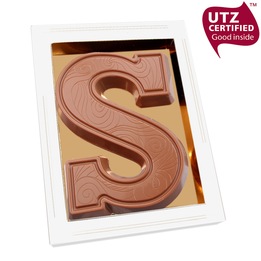 Chocoladeletter S doublet van 165 gram