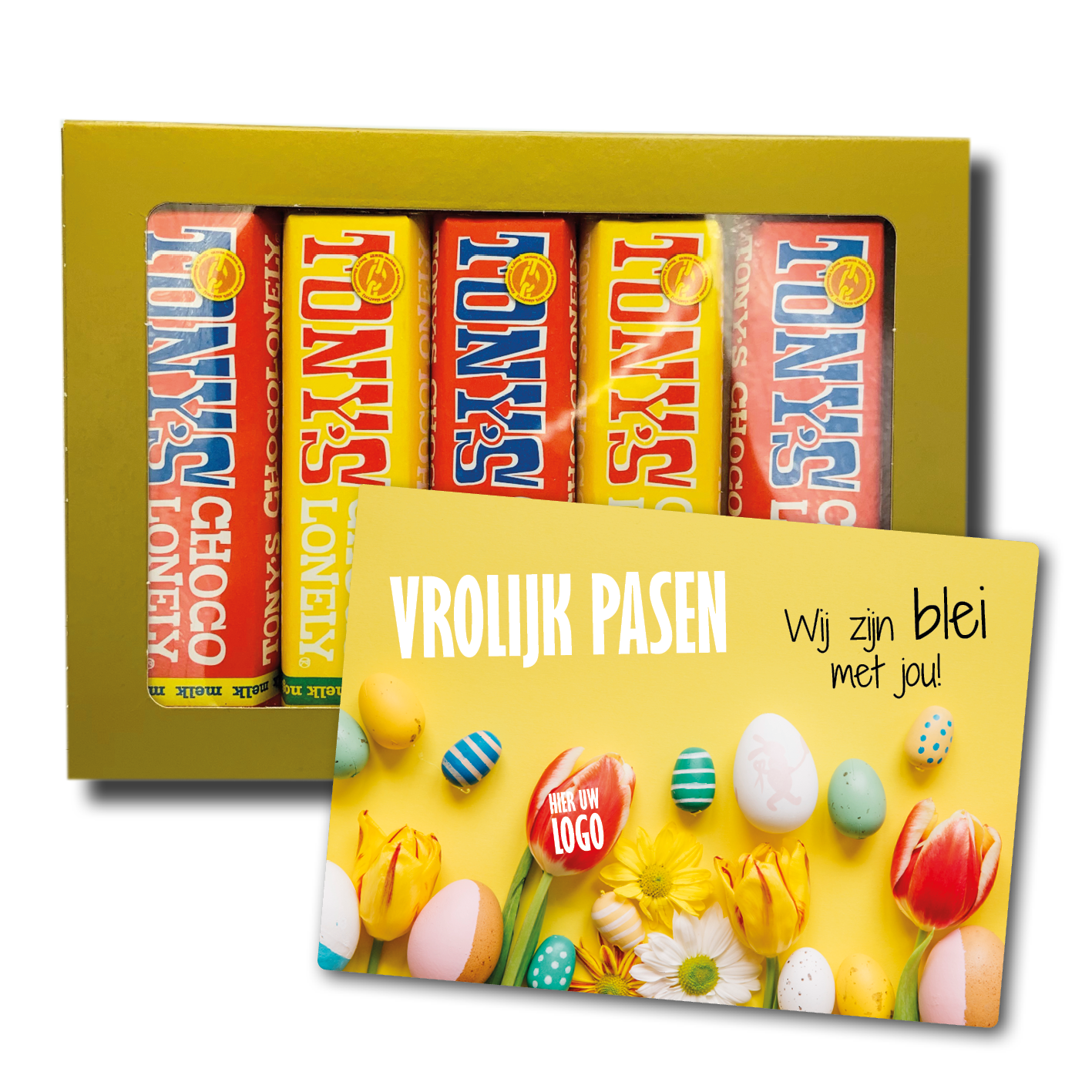 Geschenkdoos met 5 kleine Tony Chocolonely repen 