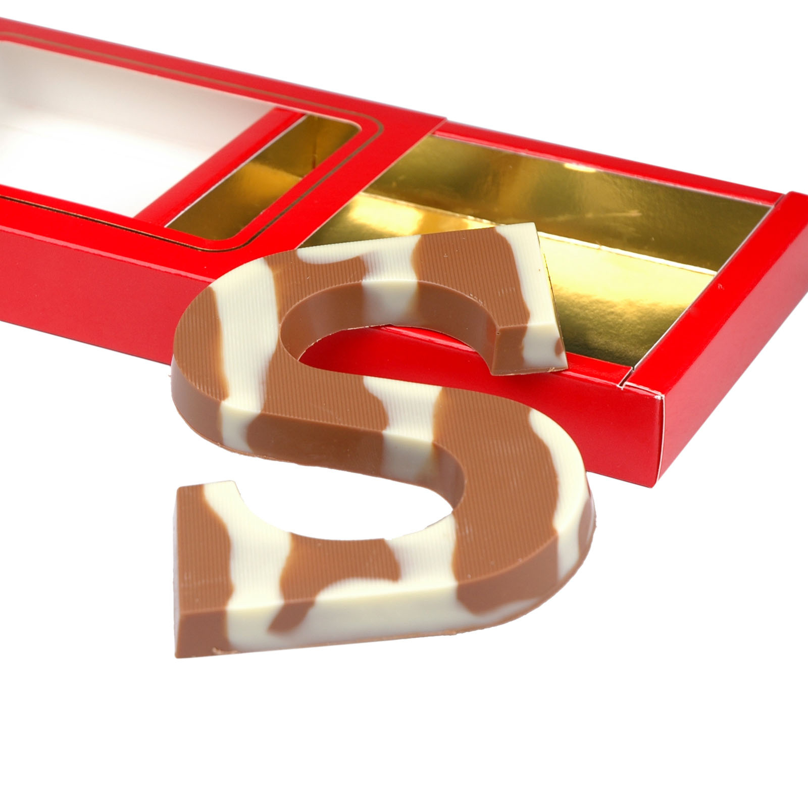 Chocoladeletter S marmer 150 gram