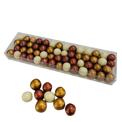 KERST Geschenkdoosje GROOT met gekleurde chocolade kerstballetjes - inclusief banderol