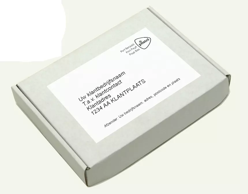 Chocolade wenskaart in verzendverpakking